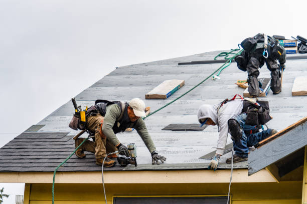 Professional Gutter Installation technician working in Lake Station, IN